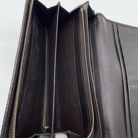 Auth Gucci Guccissima Black Leather Bi-fold Long Wallet W/Box - Picture 12 of 15